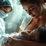 mother giving bath to newborn baby