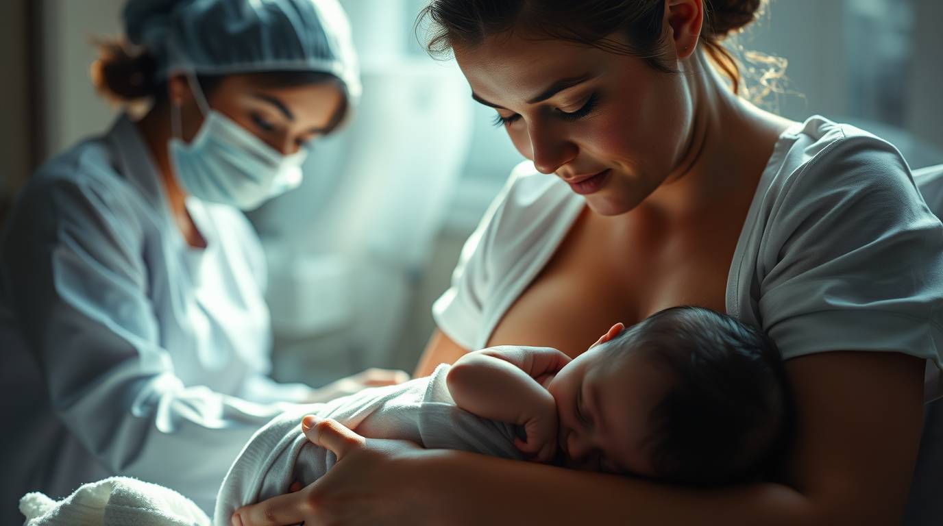 mother giving bath to newborn baby